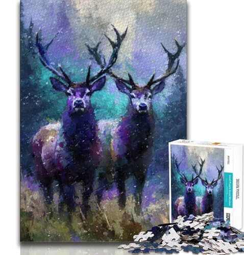 Puzzle für Teenager, 1000 Teile, Fantasy-Hirsch, Spielzeug, Lernspiele, Stressabbau, tolle Geschenke und Spielzeuge, 75x50cm Puzzle für Teenager, 1000 Teile, Fantasy-Hirsch, Spielzeug, Lernspiele, Stressabbau, tolle Geschenke und Spielzeuge, 75x50cm von GKJPOXZJ