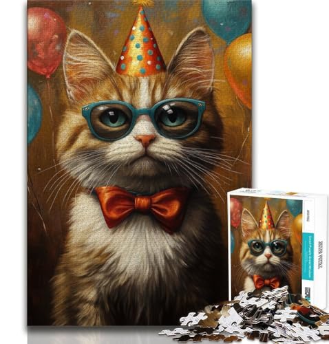 Puzzle für Teenager, 1000 Teile, Geburtstagskatze, anspruchsvolles Spiel und Familienspiel, Eltern-Kind-Interaktion, 38x26cm Puzzle für Teenager, 1000 Teile, Geburtstagskatze, anspruchsvolles Spiel und Familienspiel, Eltern-Kind-Interaktion, 38x26cm von GKJPOXZJ
