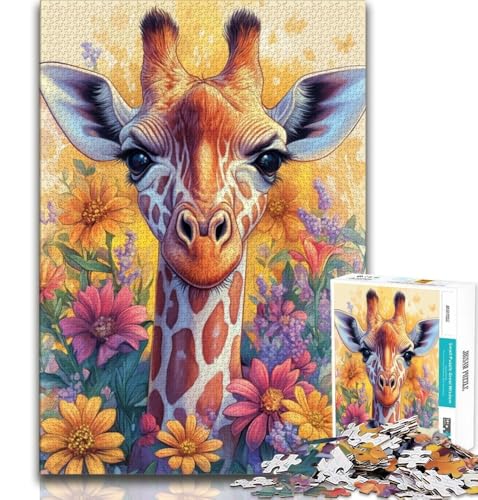 Puzzle für Teenager, 1000 Teile, Giraffenblumen, anspruchsvolles Spiel und Familienspiel, Eltern-Kind-Interaktion, 75x50cm von GKJPOXZJ