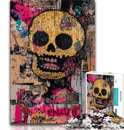 Puzzle für Teenager, 1000 Teile, Graffiti-Totenkopf, Spielzeug, Lernspiele, Stressabbau, tolle Geschenke und Spielzeuge, 75x50cm Puzzle für Teenager, 1000 Teile, Graffiti-Totenkopf, Spielzeug, Lernspiele, Stressabbau, tolle Geschenke und Spielzeuge, 75x50cm von GKJPOXZJ