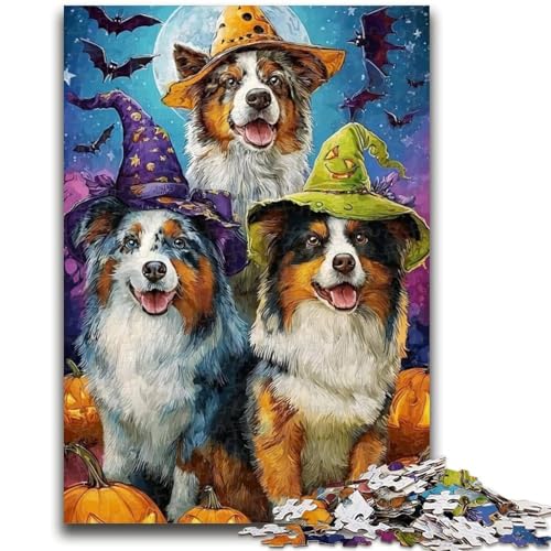 Puzzle für Teenager, 1000 Teile, Halloween-Hund, 1000-teiliges Puzzle, Lernspielzeug, Familienspiele, Geschenke für Freunde und Familie (50x75cm) von GKJPOXZJ