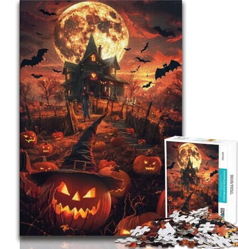 Puzzle für Teenager, 1000 Teile, Halloween-Schloss, pädagogisches Familienspiel mit vollständig ineinandergreifenden, zufällig geformten Teilen, 75x50cm Puzzle für Teenager, 1000 Teile, Halloween-Schloss, pädagogisches Familienspiel mit vollständig ineinandergreifenden, zufällig geformten Teilen, 75x50cm von GKJPOXZJ