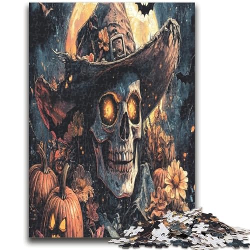 Puzzle für Teenager, 1000 Teile, Halloween-Skelett, 1000 Teile für Teenager, Stressabbau, schwierige Herausforderung, Wichtelgeschenke (38x26cm) von GKJPOXZJ
