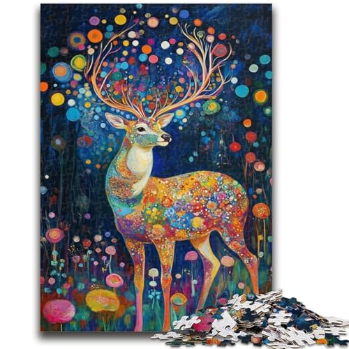 Puzzle für Teenager, 1000 Teile, Hirsch auf dem Berg, anspruchsvolles Spiel, Geschenke für die ganze Familie (75x50cm) von GKJPOXZJ