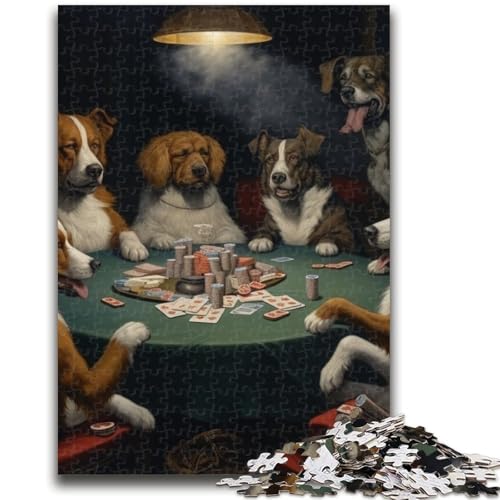 Puzzle für Teenager, 1000 Teile, Hunde Spielen Poker, Lernpuzzle, ganze Familie (75x50cm) von GKJPOXZJ