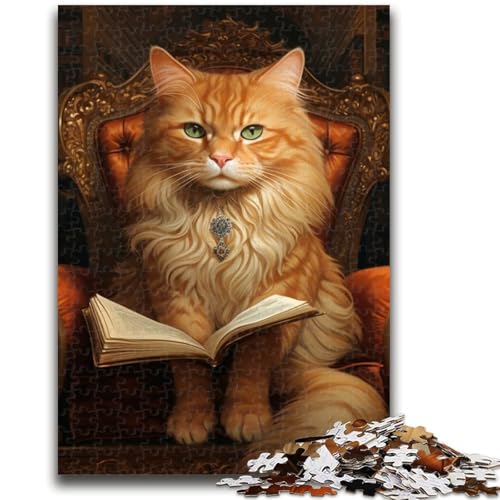 Puzzle für Teenager, 1000 Teile, Katzen-Lesebuch, Puzzle für Erwachsene, lustige Spiele, Wanddekoration, einzigartige Geburtstags (50x75cm) von GKJPOXZJ