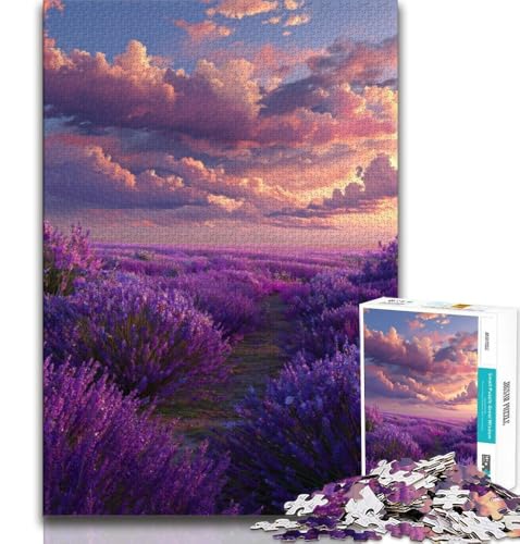 Puzzle für Teenager, 1000 Teile, Lavendelgarten, anspruchsvolles Spiel und Familienspiel, Eltern-Kind-Interaktion, 75x50cm von GKJPOXZJ