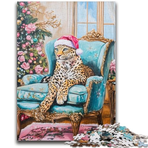Puzzle für Teenager, 1000 Teile, Leopard auf dem Sofa, Puzzles für Erwachsene, ganze Familie, ab 14 Jahren (26x38cm) von GKJPOXZJ
