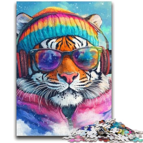 Puzzle für Teenager, 1000 Teile, Musik-Tiger-Puzzle, lehrreich ganze Familie (75x50cm) von GKJPOXZJ