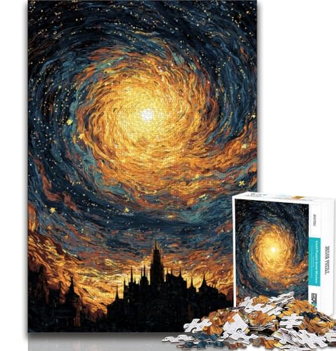 Puzzle für Teenager, 1000 Teile, Nachthimmel-Schloss, Spielzeug, Lernspiele, Stressabbau, tolle Geschenke und Spielzeuge, 75x50cm Puzzle für Teenager, 1000 Teile, Nachthimmel-Schloss, Spielzeug, Lernspiele, Stressabbau, tolle Geschenke und Spielzeuge, 75x50cm von GKJPOXZJ
