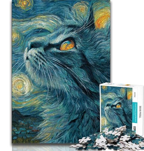 Puzzle für Teenager, 1000 Teile, Nachthimmelkatze, Spielzeug, Lernspiele, Stressabbau, tolle Geschenke und Spielzeuge, 38x26cm Puzzle für Teenager, 1000 Teile, Nachthimmelkatze, Spielzeug, Lernspiele, Stressabbau, tolle Geschenke und Spielzeuge, 38x26cm von GKJPOXZJ