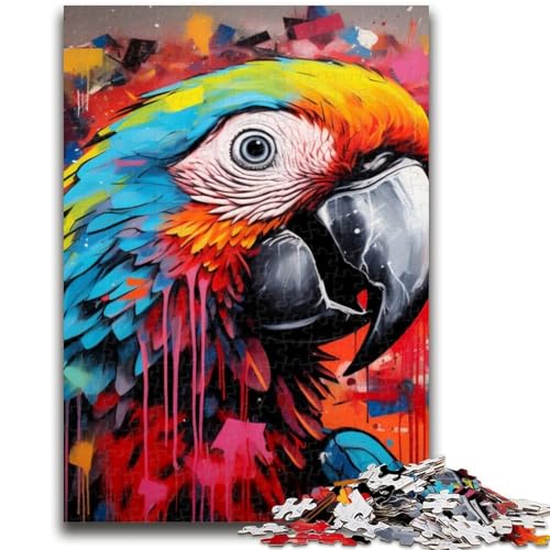 Puzzle für Teenager, 1000 Teile, Papageien-Graffiti, Puzzle für Erwachsene, Stressabbau, schwierige Herausforderung, Wichtelgeschenke (50x75cm) von GKJPOXZJ