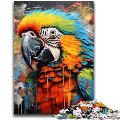 Puzzle für Teenager, 1000 Teile, Papageien-Graffiti, Puzzle für Erwachsene, lustige Spiele, Wanddekoration, einzigartige Geburtstags (26x38cm) von GKJPOXZJ