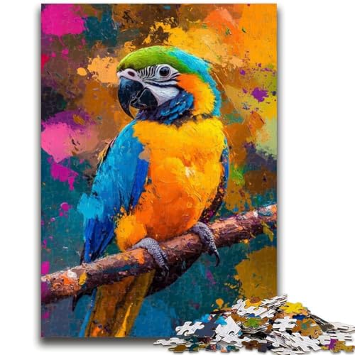 Puzzle für Teenager, 1000 Teile, Papageien-Ölgemälde, 1000-teiliges Puzzle, Lernspielzeug, Familienspiele, Geschenke für Freunde und Familie (38x26cm) von GKJPOXZJ