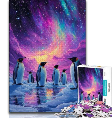 Puzzle für Teenager, 1000 Teile, Pinguine unter der Aurora, hilft dem Gehirn, süchtig machendes Spielzeug zu trainieren, um Geduld zu fördern, Geschenk zum Geburtstag, 38x26cm Puzzle für Teenager, 1000 Teile, Pinguine unter der Aurora, hilft dem Gehirn, süchtig machendes Spielzeug zu trainieren, um Geduld zu fördern, Geschenk zum Geburtstag, 38x26cm von GKJPOXZJ