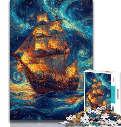 Puzzle für Teenager, 1000 Teile, Piratenschiff, anspruchsvolles Spiel und Familienspiel, Geburtstagsgeschenk, Geschenke, Wandkunst, 75x50cm von GKJPOXZJ
