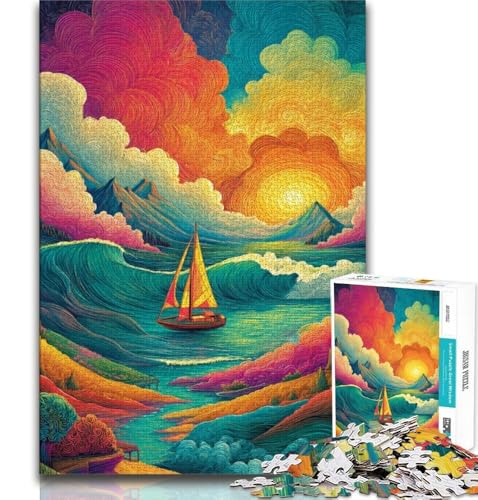 Puzzle für Teenager, 1000 Teile, Psychedelisches Boot, Spielzeug, Lernspiele, Stressabbau, tolle Geschenke und Spielzeuge, 75x50cm von GKJPOXZJ