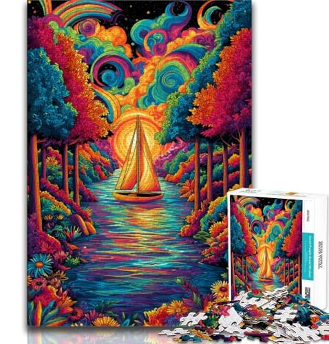 Puzzle für Teenager, 1000 Teile, Psychedelisches Boot, Spielzeug, Lernspiele, Stressabbau, tolle Geschenke und Spielzeuge, 75x50cm Puzzle für Teenager, 1000 Teile, Psychedelisches Boot, Spielzeug, Lernspiele, Stressabbau, tolle Geschenke und Spielzeuge, 75x50cm von GKJPOXZJ