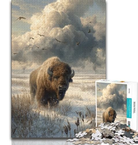 Puzzle für Teenager, 1000 Teile, Schneebison, pädagogisches Familienspiel mit vollständig ineinandergreifenden, zufällig geformten Teilen, 75x50cm Puzzle für Teenager, 1000 Teile, Schneebison, pädagogisches Familienspiel mit vollständig ineinandergreifenden, zufällig geformten Teilen, 75x50cm von GKJPOXZJ