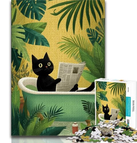 Puzzle für Teenager, 1000 Teile, Schwarze Katze in der Badewanne, Spielzeug, Lernspiele, Stressabbau, tolle Geschenke und Spielzeuge, 38x26cm Puzzle für Teenager, 1000 Teile, Schwarze Katze in der Badewanne, Spielzeug, Lernspiele, Stressabbau, tolle Geschenke und Spielzeuge, 38x26cm von GKJPOXZJ