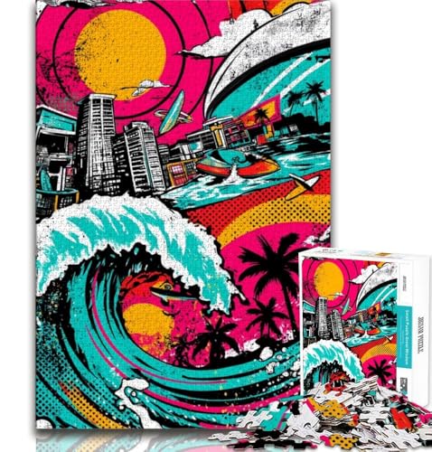 Puzzle für Teenager, 1000 Teile, Surf-Graffiti, Spielzeug, Lernspiele, Stressabbau, tolle Geschenke und Spielzeuge, 75x50cm von GKJPOXZJ