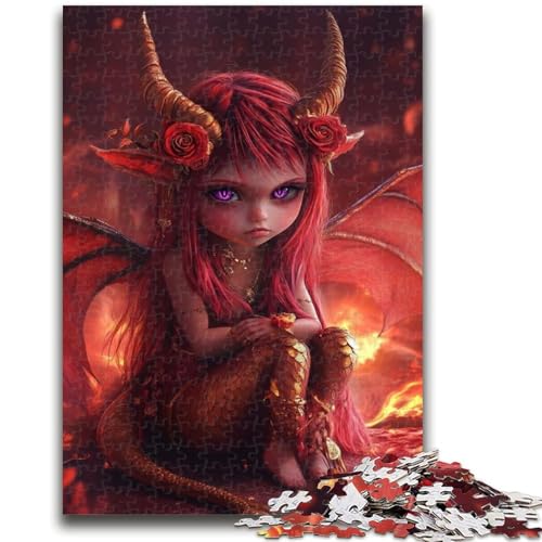 Puzzle für Teenager, 1000 Teile, Teufel, kleines Drachenmädchen, Teenager-Puzzles, Lernspiele, Heimdekoration, geeignet für die Schreibtischdekoration (26x38cm) von GKJPOXZJ