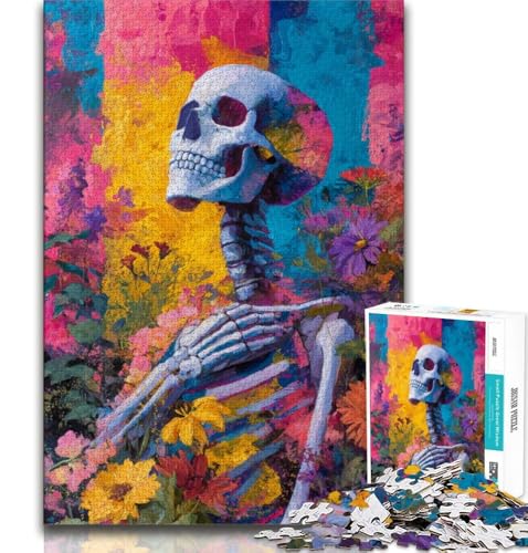 Puzzle für Teenager, 1000 Teile, Totenkopf-Blumen, Spielzeug, Lernspiele, Stressabbau, tolle Geschenke und Spielzeuge, 75x50cm Puzzle für Teenager, 1000 Teile, Totenkopf-Blumen, Spielzeug, Lernspiele, Stressabbau, tolle Geschenke und Spielzeuge, 75x50cm von GKJPOXZJ