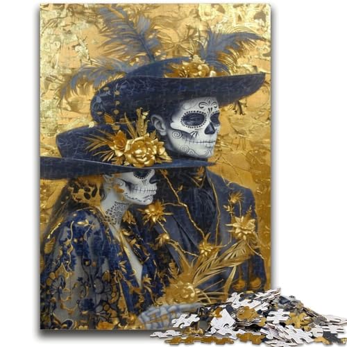 Puzzle für Teenager, 1000 Teile, Totenkopf-Puzzle im mexikanischen Stil, für Erwachsene, Stressabbau, schwierige Herausforderung, Wichtelgeschenke (50x75cm) von GKJPOXZJ