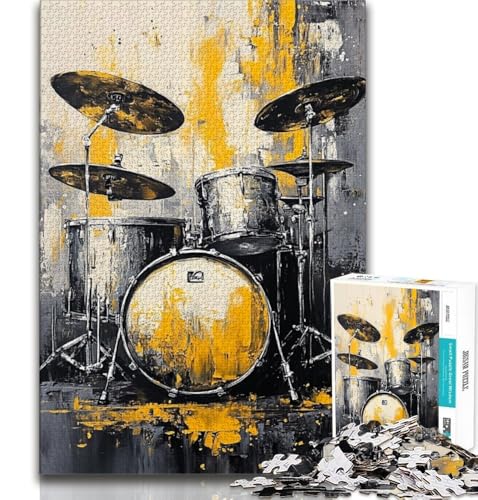 Puzzle für Teenager, 1000 Teile, Trommel-Set, Ölgemälde, Lernspielzeug, Spaß bei Aktivitäten zu Hause, Geburtstagsgeschenk, Reisegeschenke, 75x50cm von GKJPOXZJ