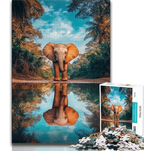 Puzzle für Teenager, 1000 Teile, Waldelefanten, Spielzeug, Lernspiele, Stressabbau, tolle Geschenke und Spielzeuge, 75x50cm von GKJPOXZJ