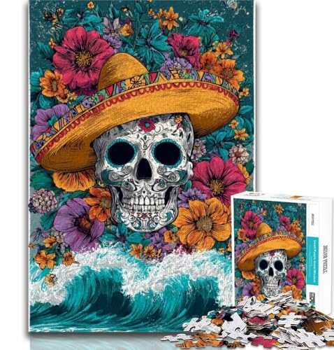 Puzzle für Teenager, 1000 Teile, Zuckerschädel, Spielzeug, Lernspiele, Stressabbau, tolle Geschenke und Spielzeuge, 38x26cm von GKJPOXZJ
