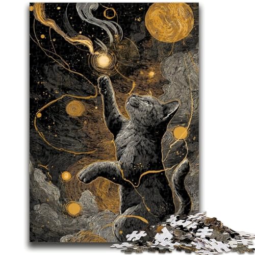 Puzzle für Teenager, 1000 Teile, abstrakte Katzen-Puzzles, Stressabbau, Urlaub zu Hause, Zeit totschlagen, Liebe zwischen Paaren stärken (26x38cm) von GKJPOXZJ