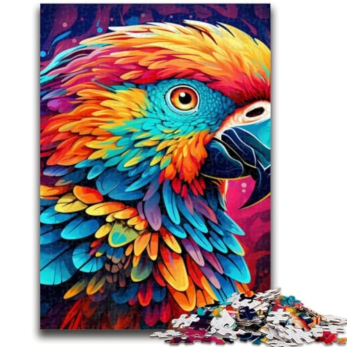 Puzzle für Teenager, 1000 Teile, farbenfrohes Kunst-Papagei-Puzzle für Erwachsene, lustige Spiele, Wanddekoration, einzigartige Geburtstags (26x38cm) von GKJPOXZJ