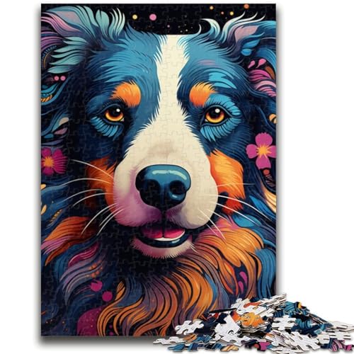 Puzzle für Teenager, 1000 Teile, farbenfrohes Kunst-Puzzle mit Hunden, für Erwachsene, zum Stressabbau, schwierige Herausforderung, Wichtelgeschenke (50x75cm) von GKJPOXZJ