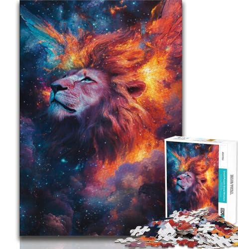 Puzzle für Teenager, 1000 Teile, kosmischer Löwe, Lernspiele, Heimdekoration, Lernspiel für Geburtstag, Weihnachten, 38x26cm von GKJPOXZJ
