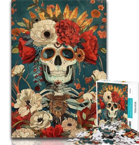 Puzzle für Teenager, 1000 Teile, mexikanische Totenkopfmädchen, Spielzeug, Lernspiele, Stressabbau, tolle Geschenke und Spielzeuge, 38x26cm von GKJPOXZJ