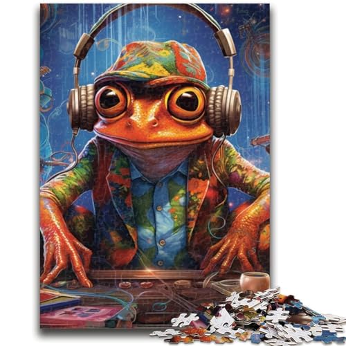 Puzzle für Teenager, 1000 Teile, psychedelische Musik, Frosch-Puzzles, Familienspiel, Stressabbau, schwierige Herausforderung, geeignet für Paare, (38x26cm) von GKJPOXZJ