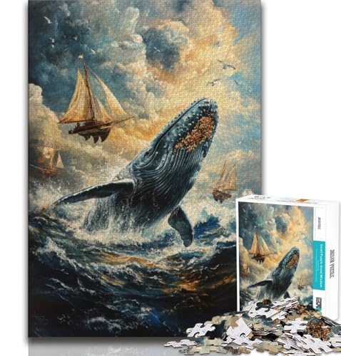 Puzzle für Teenager, 1000 Teile, spiritueller Wal, Lernspiele, Heimdekoration, Lernspiel für Geburtstag, Weihnachten, 38x26cm von GKJPOXZJ