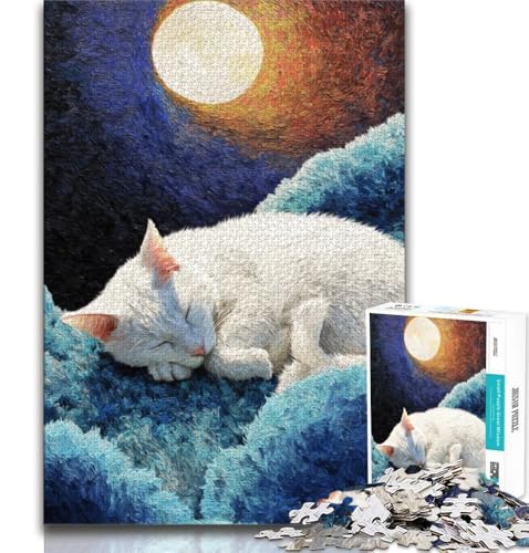 Puzzle für Teenager, 1000 Teile, weiße Katze, Spielzeug, Lernspiele, Stressabbau, tolle Geschenke und Spielzeuge, 38x26cm Puzzle für Teenager, 1000 Teile, weiße Katze, Spielzeug, Lernspiele, Stressabbau, tolle Geschenke und Spielzeuge, 38x26cm von GKJPOXZJ