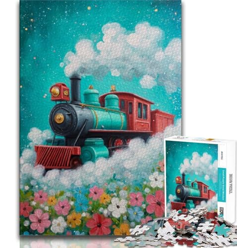 Puzzle für Teenager, 1000 Zug-Ölgemälde, Lernspiele, Heimdekoration, Lernspiel für Geburtstag, Weihnachten, 38x26cm von GKJPOXZJ