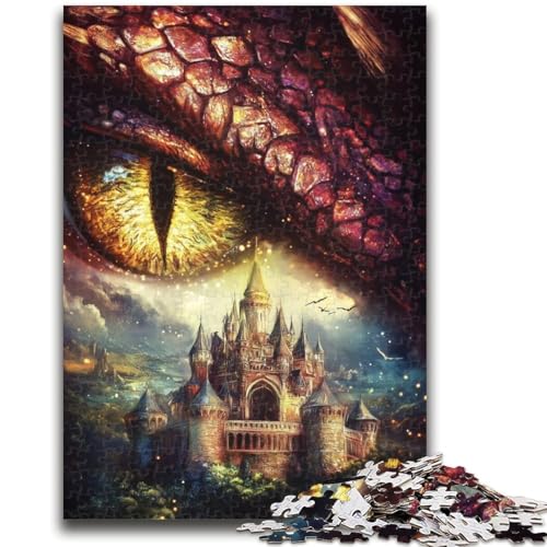 Puzzle für Teenager, 1000-teiliges Drachenaugen-Schloss-Puzzle für Erwachsene, ganze Familie ab 14 Jahren (50x75cm) von GKJPOXZJ