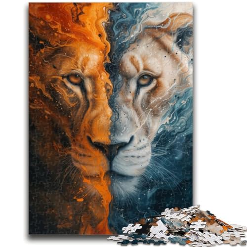 Puzzle für Teenager, 1000-teiliges Löwen-Graffiti-Puzzle für Erwachsene, ganze Familie ab 14 Jahren (50x75cm) von GKJPOXZJ