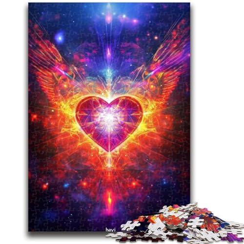 Puzzle für Teenager, 1000-teiliges Puzzle mit herzförmigen Flügeln für Erwachsene, ganze Familie ab 14 Jahren (26x38cm) von GKJPOXZJ
