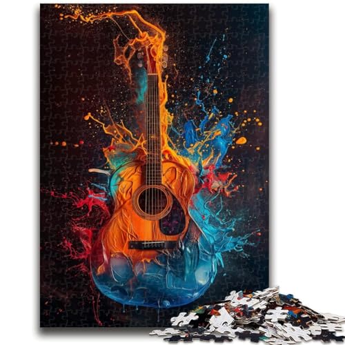Puzzle für Teenager, 1000-teiliges buntes Gitarrenpuzzle für Erwachsene, ganze Familie ab 14 Jahren (50x75cm) von GKJPOXZJ