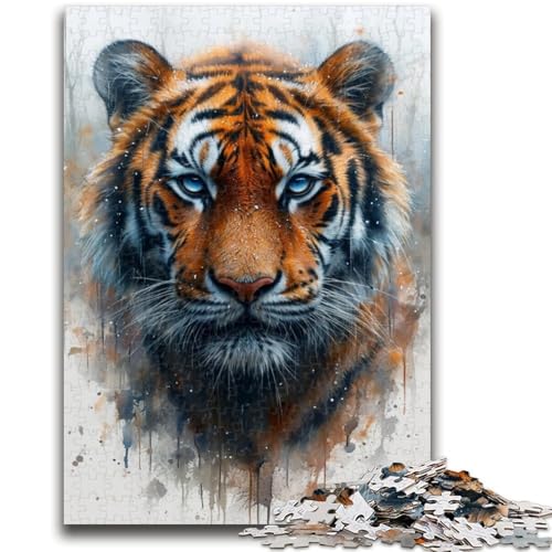 Puzzle für Teenager, Aquarelltiger, 1000 Teile, anspruchsvolles Spiel, ganze Familie (75x50cm) von GKJPOXZJ