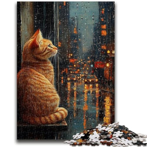 Puzzle für Teenager, Blumenkatze, 1000 Teile, anspruchsvolles Spiel, ganze Familie (38x26cm) von GKJPOXZJ