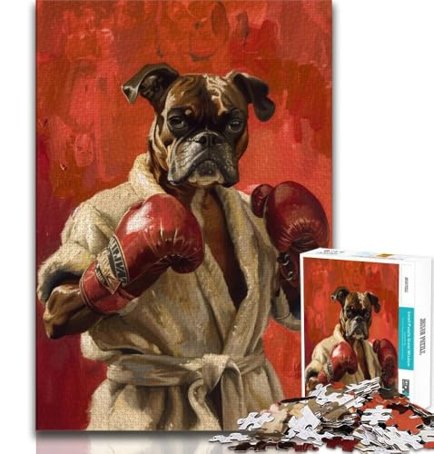 Puzzle für Teenager, Bulldoggen-Boxen, hilft dem Gehirn beim Trainieren, süchtig machendes Spielzeug zur Förderung der Geduld, Geschenk zum Geburtstag, 75x50cm Puzzle für Teenager, Bulldoggen-Boxen, hilft dem Gehirn beim Trainieren, süchtig machendes Spielzeug zur Förderung der Geduld, Geschenk zum Geburtstag, 75x50cm von GKJPOXZJ