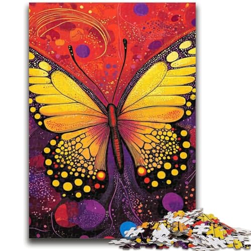 Puzzle für Teenager, Bunte Schmetterlingskunst, 1000 Teile, anspruchsvolles Spiel, ganze Familie (75x50cm) von GKJPOXZJ