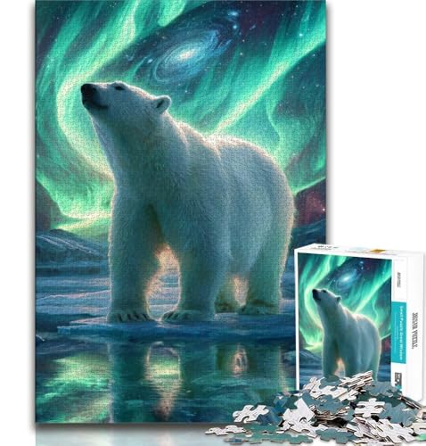 Puzzle für Teenager, Eisbären unter der Aurora, helfen dem Gehirn, süchtig machendes Spielzeug zu trainieren, um Geduld zu fördern, perfekte Dekoration, 75x50cm Puzzle für Teenager, Eisbären unter der Aurora, helfen dem Gehirn, süchtig machendes Spielzeug zu trainieren, um Geduld zu fördern, perfekte Dekoration, 75x50cm von GKJPOXZJ