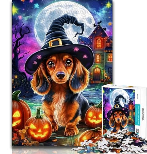 Puzzle für Teenager, Halloween-Dackel, Herausforderung der Gehirnintelligenz, süchtig machendes Spielzeug, Geburtstagsgeschenk, Geschenke, Wandkunst, 75x50cm Puzzle für Teenager, Halloween-Dackel, Herausforderung der Gehirnintelligenz, süchtig machendes Spielzeug, Geburtstagsgeschenk, Geschenke, Wandkunst, 75x50cm von GKJPOXZJ